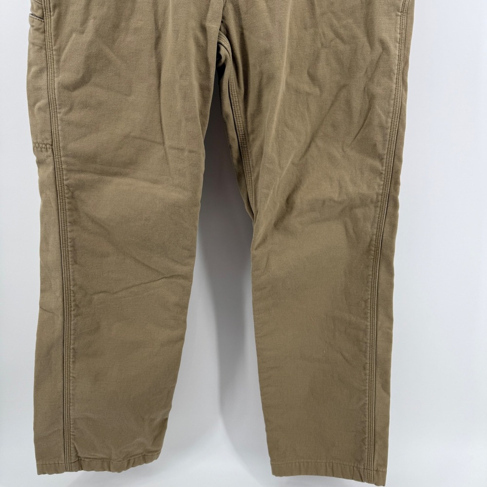 Carhartt Rugged Flex Relaxed Fit Knit Lined Canvas Utility Work Pants Tan 35x34 - Picture 6 of 11